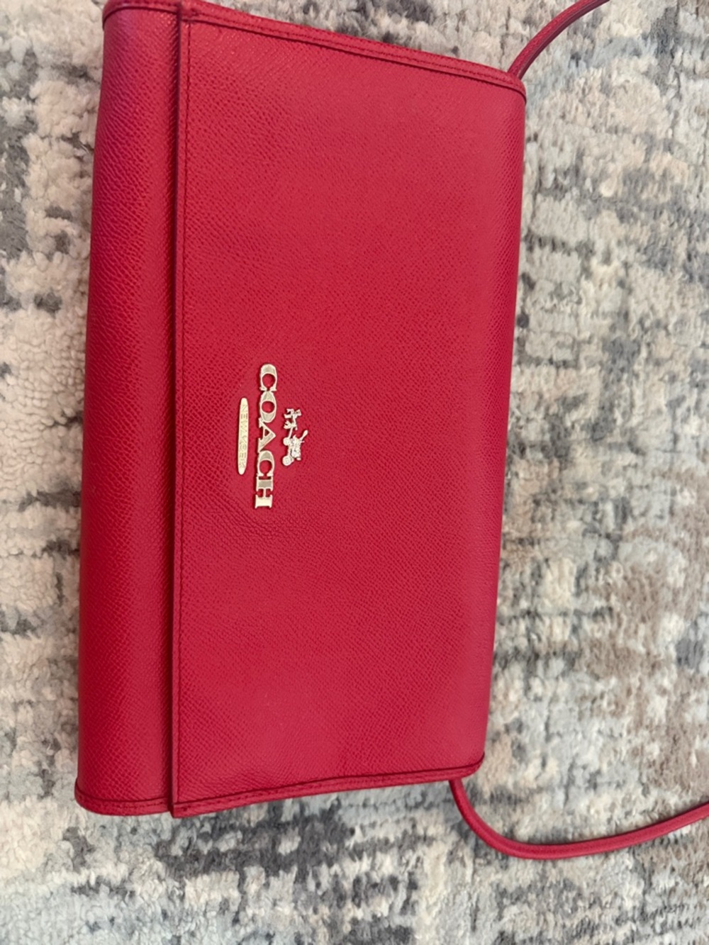 Coach Red Crossbody Bag with Gold Logo